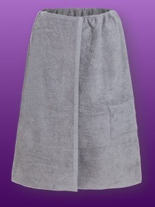 Sauna Kilt Ręcznik Bawełna Damski 75 /150cm XL Rzep Szary 