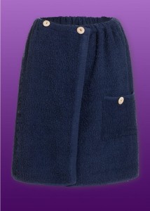 Sauna Kilt Ręcznik 100% Bawełna Męski Granat 50/140cm Guzik