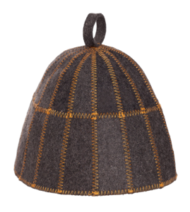 Czapka do sauny filcowa - Krata szara