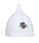 Czapka bawełniana biała uniwersalna z logo
