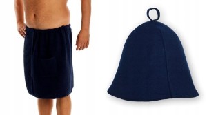 SAUNA - KILT / RĘCZNIK 50*140 + CZAPKA SAUNA GRANAT