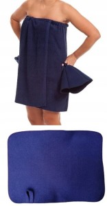 SAUNA KOMPLET DAMSKI GRANAT - KILT CZAPKA DYWANIK