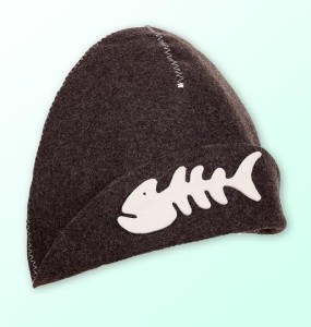 Czapka do sauny filcowa szara - Rybka