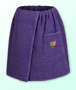 Sauna kilt ręcznik purpura 100% bawełna męski 50*140 z logo