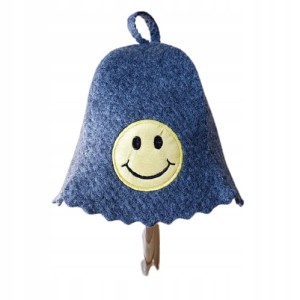 SAUNA CZAPKA DO SAUNY FILCOWA SZARA UŚMIECH