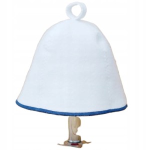SAUNA CZAPKA DO SAUNY BIAŁO-NIEBIESKA UNIWERSALNA