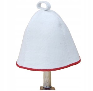 SAUNA CZAPKA DO SAUNY BIAŁO-CZERWONA UNIWERSALNA 