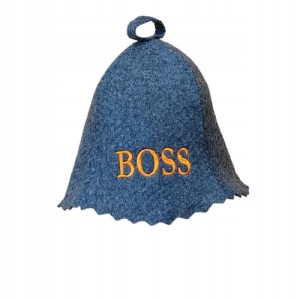 SAUNA CZAPKA DO SAUNY FILCOWA SZARA BOSS