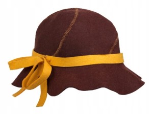 SAUNA CZAPKA KAPELUSZ DO SAUNY FILCOWA - LADY BRĄZ