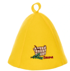 SAUNA CZAPKA FILCOWA DO BANI I SAUNY EKO ŻÓŁTY