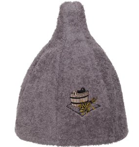 SAUNA CZAPKA DO SAUNY KAPELUSZ - BAWEŁNA SZARY