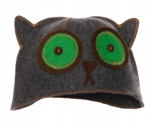 SAUNA CZAPKA KAPELUSZ DO SAUNY KOTEK SZARY