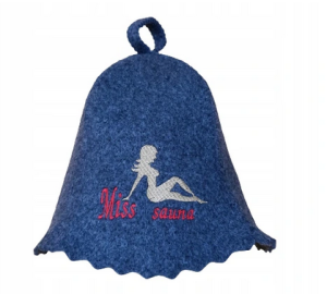 SAUNA CZAPKA DO SAUNY FILCOWA SZARA MISS SAUNA