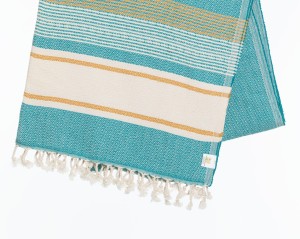 SAUNA RĘCZNIK HAMMAM PESHTEMAL100%BAWEŁNA 415GR LAZULI ZIELONY