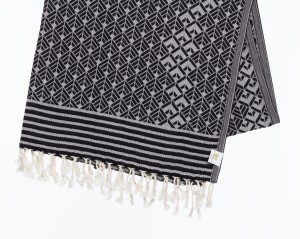 SAUNA RĘCZNIK HAMMAM PESHTEMAL100%BAWEŁNA 320GR KALKAN CZARNY