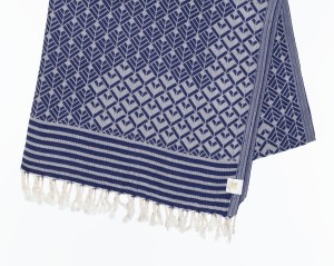 SAUNA RĘCZNIK HAMMAM PESHTEMAL100%BAWEŁNA 320GR KALKAN NAVY