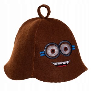 SAUNA CZAPKA BRĄZOWA FILCOWA DO SAUNY - RADOSNY