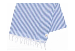 SAUNA RĘCZNIK HAMMAM LEKKI100%BAWEŁNA 160/90 PASY NIEBIESKI