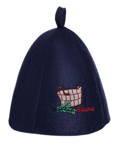 SAUNA CZAPKA FILCOWA DO BANI I SAUNY EKO GRANAT LOGO 