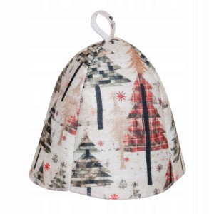 SAUNA CZAPKA FILCOWA DO SAUNY I BANI EKO WZÓR ŚWIĄTECZNY 2