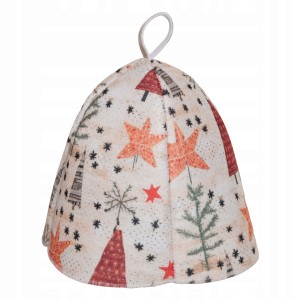 SAUNA CZAPKA FILCOWA DO SAUNY I BANI EKO WZÓR ŚWIĄTECZNY 3