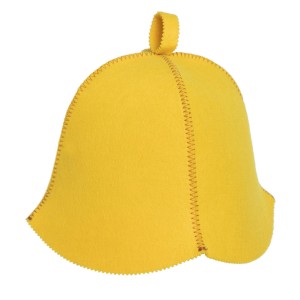 SAUNA CZAPKA DO SAUNY MIĘCIUTKI EKO FILC - ZÓŁTA