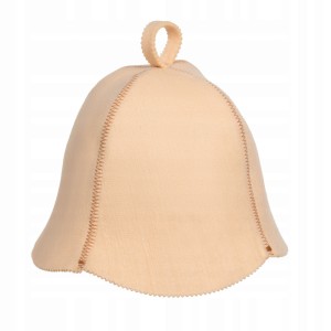 SAUNA CZAPKA DO SAUNY MIĘCIUTKI EKO FILC - JASNY BEŻ