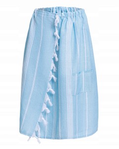 HAMMAM SPA BASEN SAUNA PAREO RZEP 100%BAWEŁNA 75 x 150 cm turkus