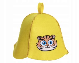 SAUNA CZAPKA FILCOWA DO SAUNY - TYGRYSEK ŻÓŁTY 