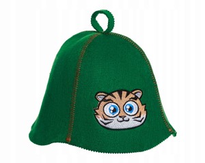 SAUNA CZAPKA FILCOWA DO SAUNY - TYGRYSEK ZIELONY