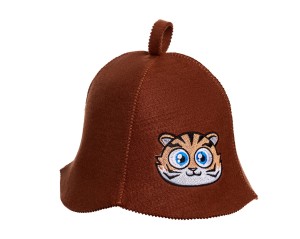 SAUNA CZAPKA FILCOWA DO SAUNY - TYGRYSEK BRĄZ