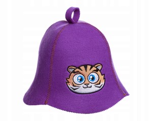 SAUNA CZAPKA FILCOWA DO SAUNY - TYGRYSEK FIOLET