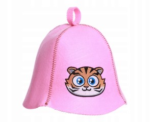 SAUNA CZAPKA FILCOWA DO SAUNY - TYGRYSEK JASNY RÓŻ
