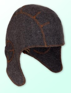 Czapka do sauny szara filcowa - Czołgistka 