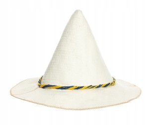 SAUNA CZAPKA KAPELUSZ FILCOWY CZARODZIEJSKI BIAŁY