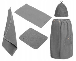 SAUNA MEGA 5PAK DAMSKI STAL KILT GUZIK 2X RĘCZNIK BAWEŁ CZAPKA DYWANIK FILC