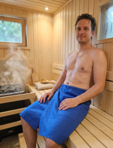 Kilt Ręcznik Męski sauna siłownia basen spa 100% LEN 60/150 błękitny