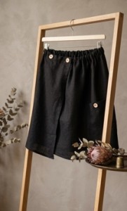 EKO Kilt Ręcznik Męski sauna basen spa 100% czarny LEN 60/150 guzik drewno