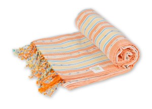 Sauna Łaźnia - Hammam Ręcznik 100% Bawełna Pompon ORANGE