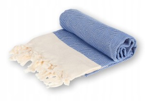 Sauna Łażnia - Hammam Ręcznik 100% Bawełna Chevron 2 Granat