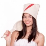 Czapka do sauny biała filcowa - Kozak