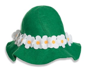 Czapka do sauny filcowa - Rumianki
