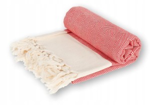 Sauna Łażnia - Hammam Ręcznik 100% Bawełna Chevron 5 Czerwony