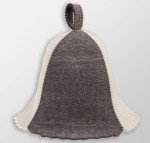 Czapka biało-szara filcowa gruba 4mm