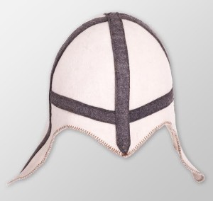 Czapka do sauny biała filcowa - Rycerz