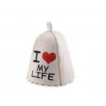 Czapka biała filcowa I Love My Life
