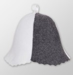 Czapka biało-szara eko do sauny rozmiar S/M 54-56cm