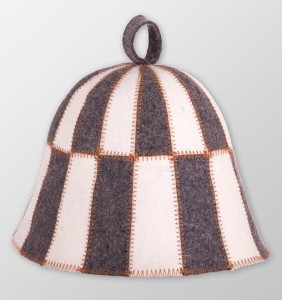 Czapka do sauny filcowa - Szachownica