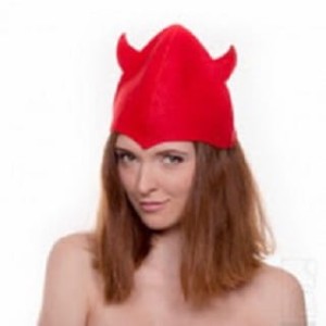 Czapka do sauny filcowa czerwona dla dzieci - Chochlik