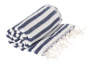 Sauna Łażnia - Hammam Ręcznik  60% Bawełna / 40% Bambus  Zebra 5 Granat